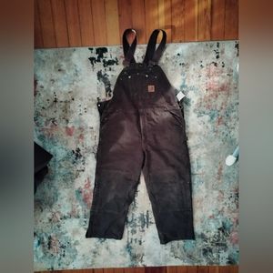 Men's Carhartt Brown Overalls unlined 40x30